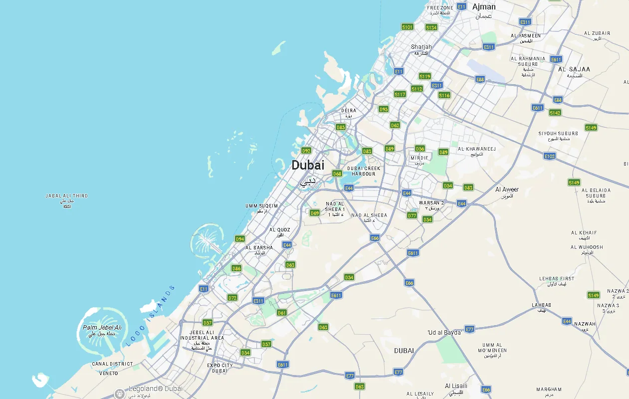 Map of Dubai
